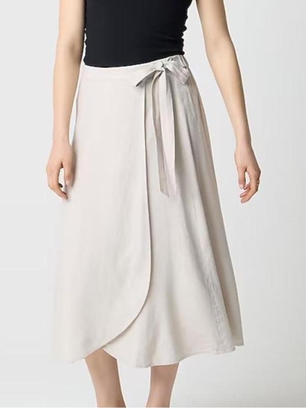 JCrew faux wrap skirt, beige